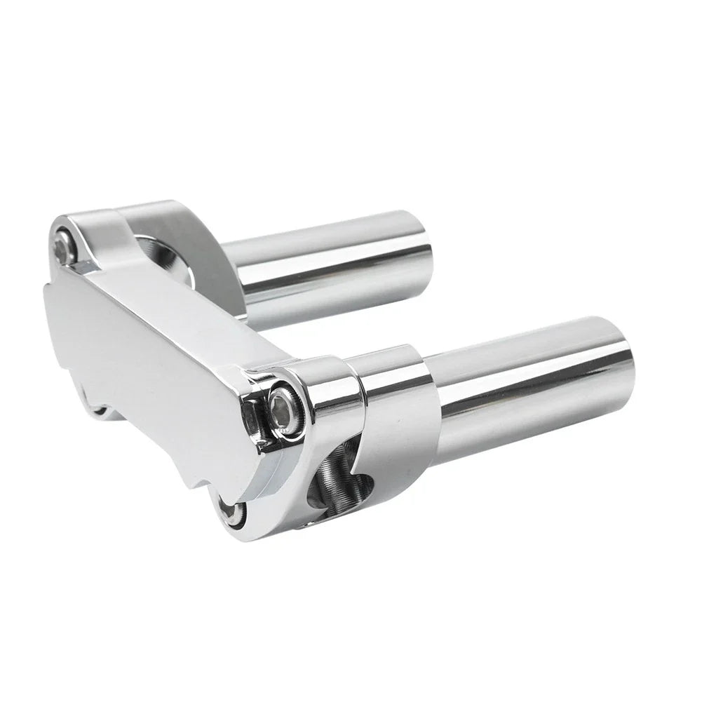 Chrome 4" Risers 1" Handlebar Clamp for Harley Fat Boy, Low Rider, Softail