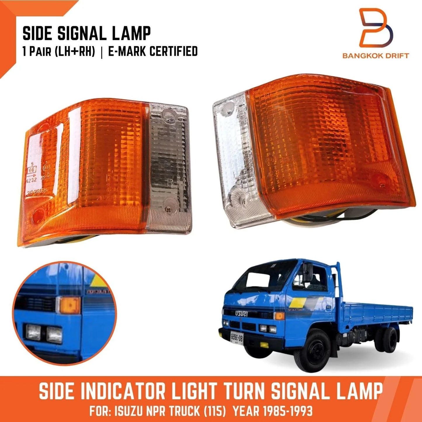 Corner Side Indicator Turn Signal Light for ISUZU NPR ELF Truck (85-93)