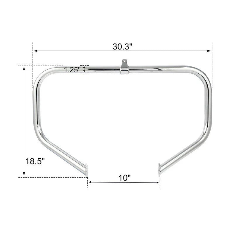 Chrome Highway Engine Guard Bar w/ Footpeg Pegs for Harley Road King (2009-24)