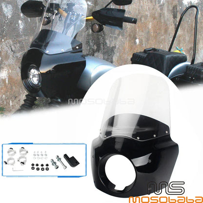 Detachable Headlight Fairing Windshield for Harley-Davidson Dyna