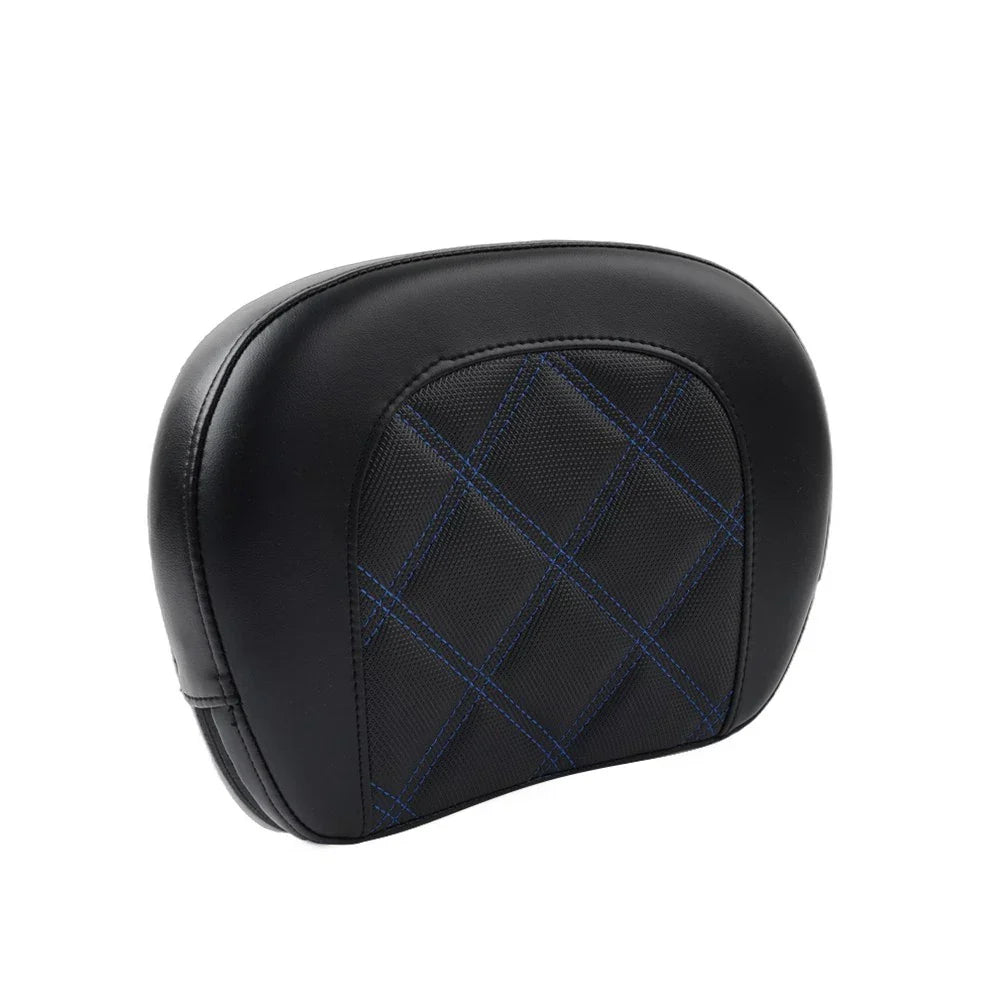 Passenger Sissy Bar Backrest Pad with Blue Stitching for Harley Electra Glide