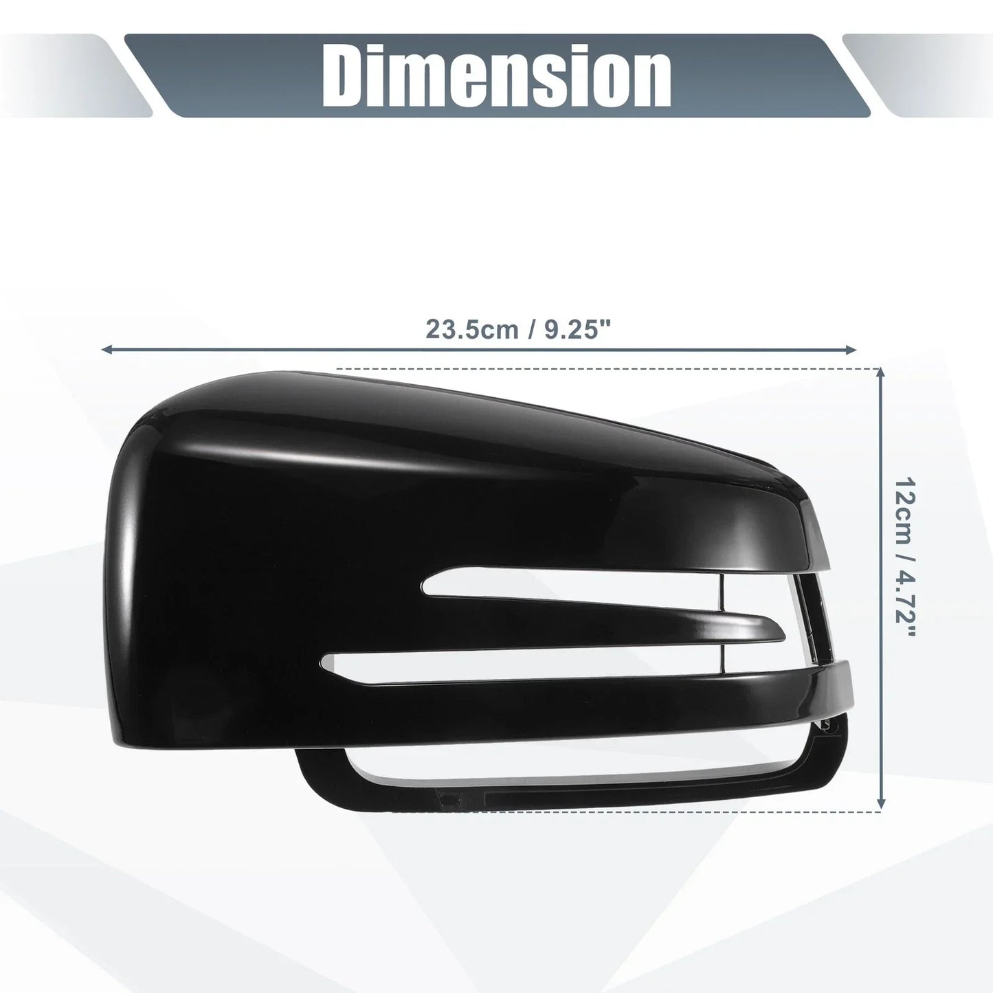Gloss Black Rearview Mirror Cover Cap for Mercedes Benz A Class B Class (2013-2023)