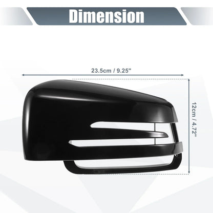 Gloss Black Rearview Mirror Cover Cap for Mercedes Benz A Class B Class (2013-2023)