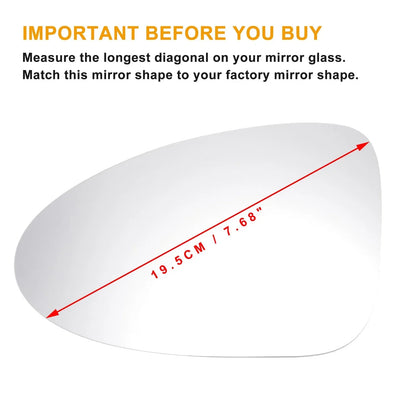Left Side White Heated Mirror Glass for Porsche Macan (2014-2018)