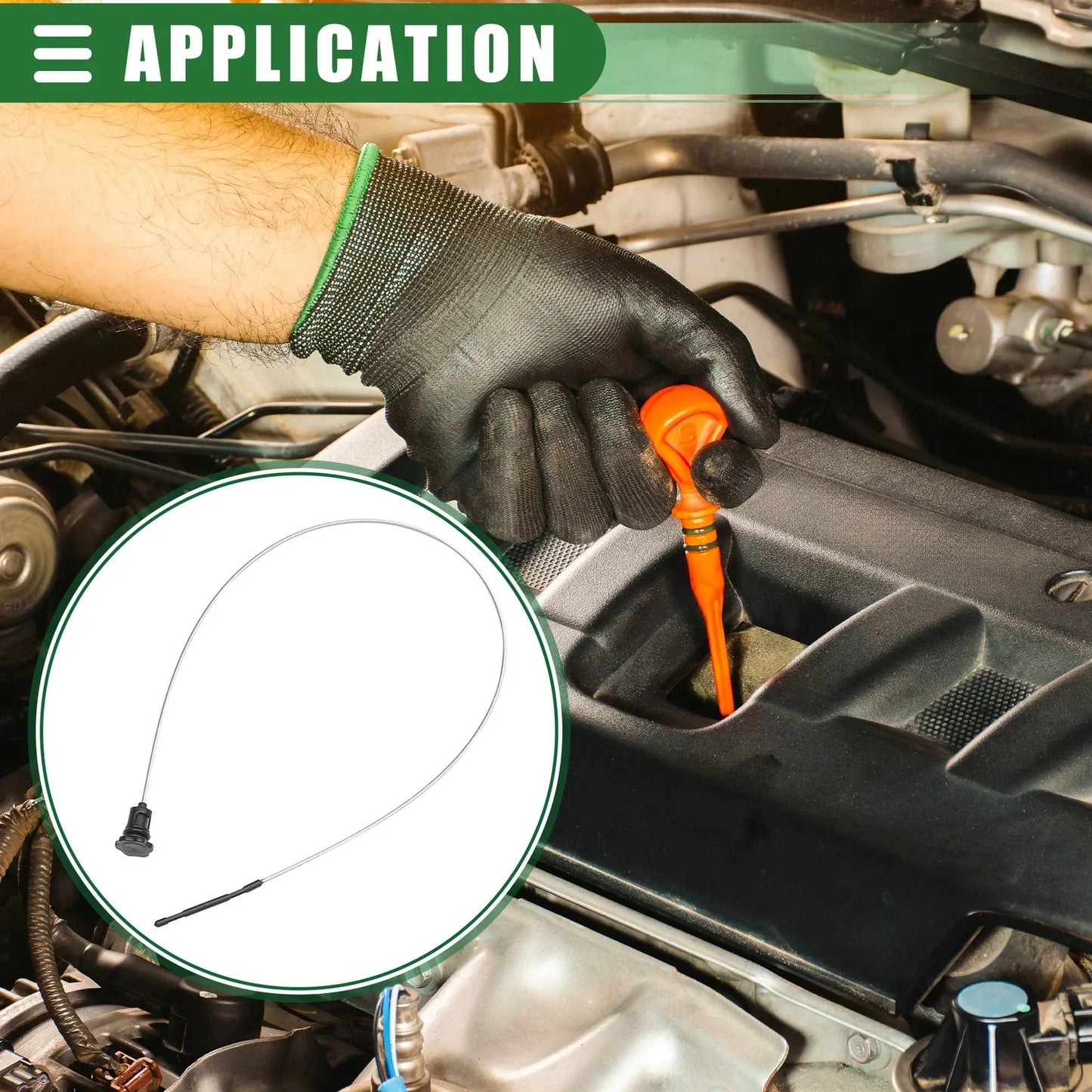 Engine Oil Level Dipstick for Dodge Challenger (2008-2012) Black