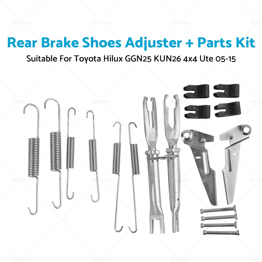 Rear Brake Shoes Adjuster + Parts Kit for Toyota Hilux GGN25 KUN26 (2005-2015)