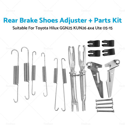 Rear Brake Shoes Adjuster + Parts Kit for Toyota Hilux GGN25 KUN26 (2005-2015)