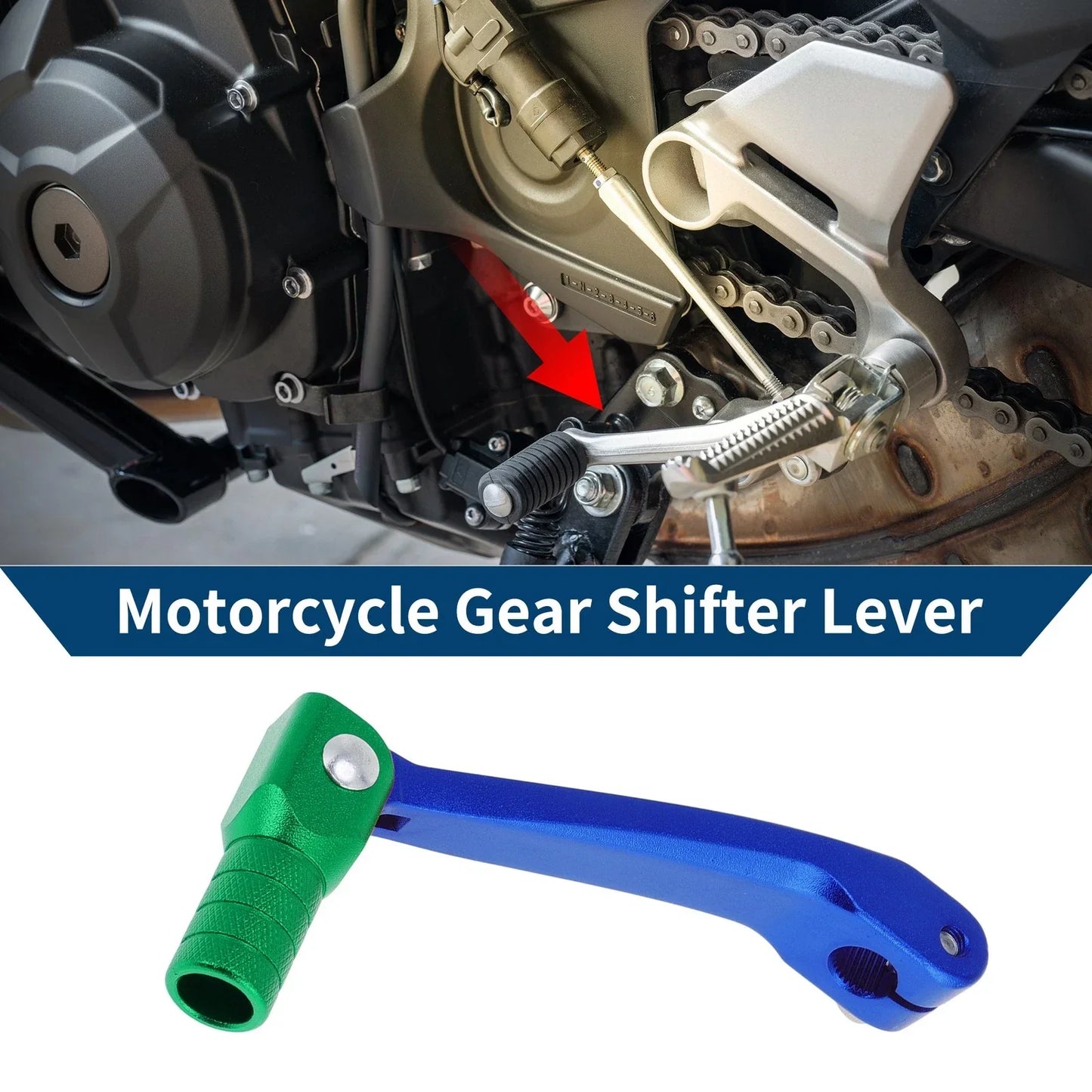 Folding Motorcycle Gear Shifter Lever for Honda CRF150F (2003-2017) Blue/Green