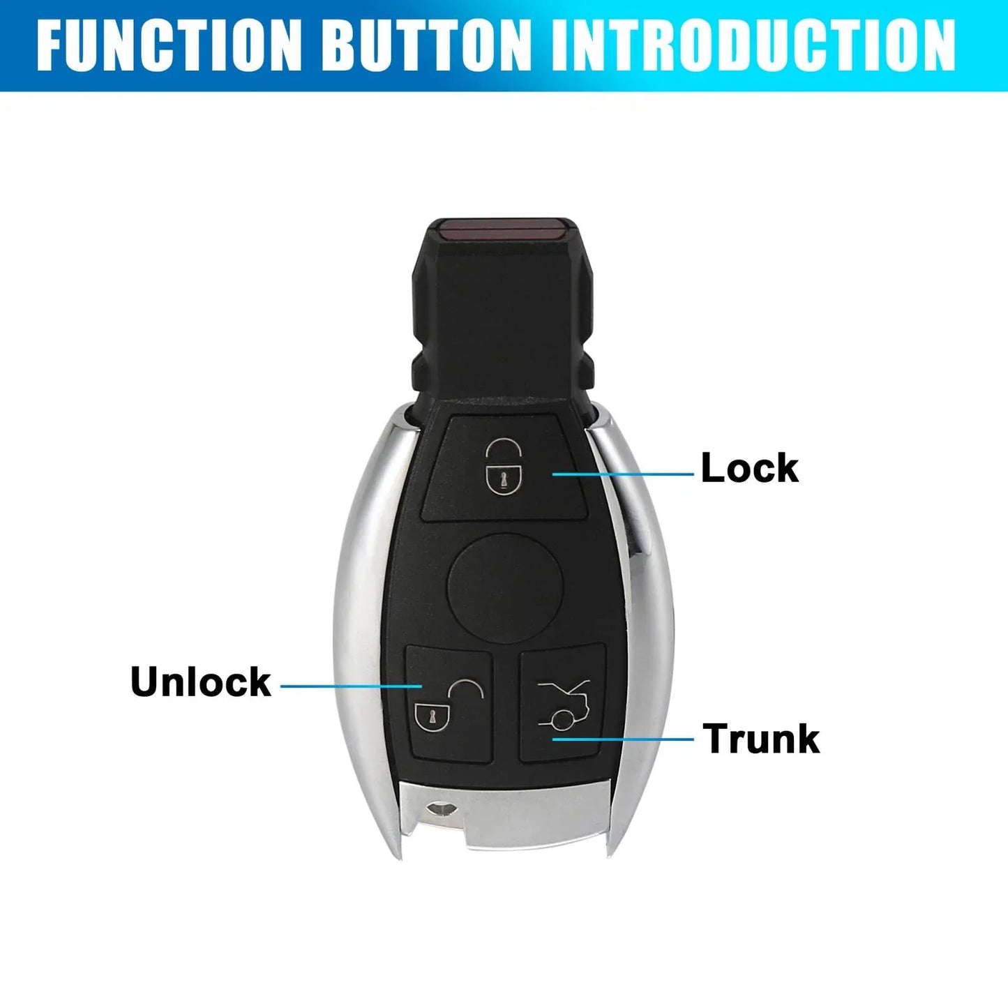 3 x Key Fob Case Covers for Mercedes Benz C E G R S GL SL SLK (2000-2023)