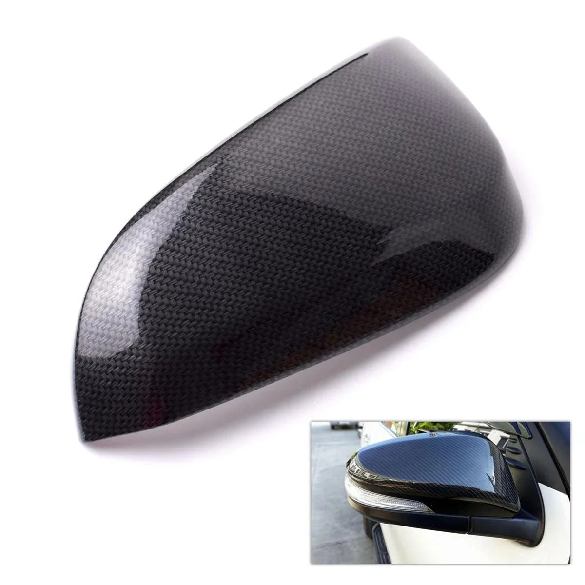 Side Mirror Cover Trim Carbon Pair Fits Toyota Hilux Revo SR5 Pickup 2015-19 D05