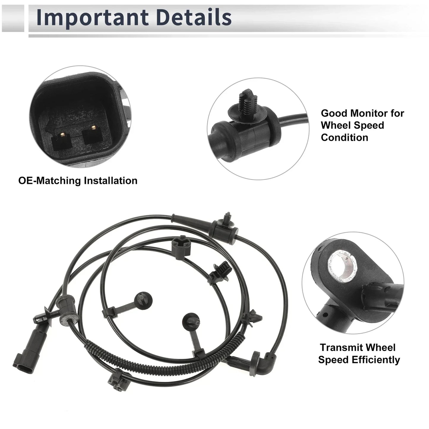 ABS Wheel Speed Sensor for Chevrolet Malibu (2013-2015) 1 x Rear Right