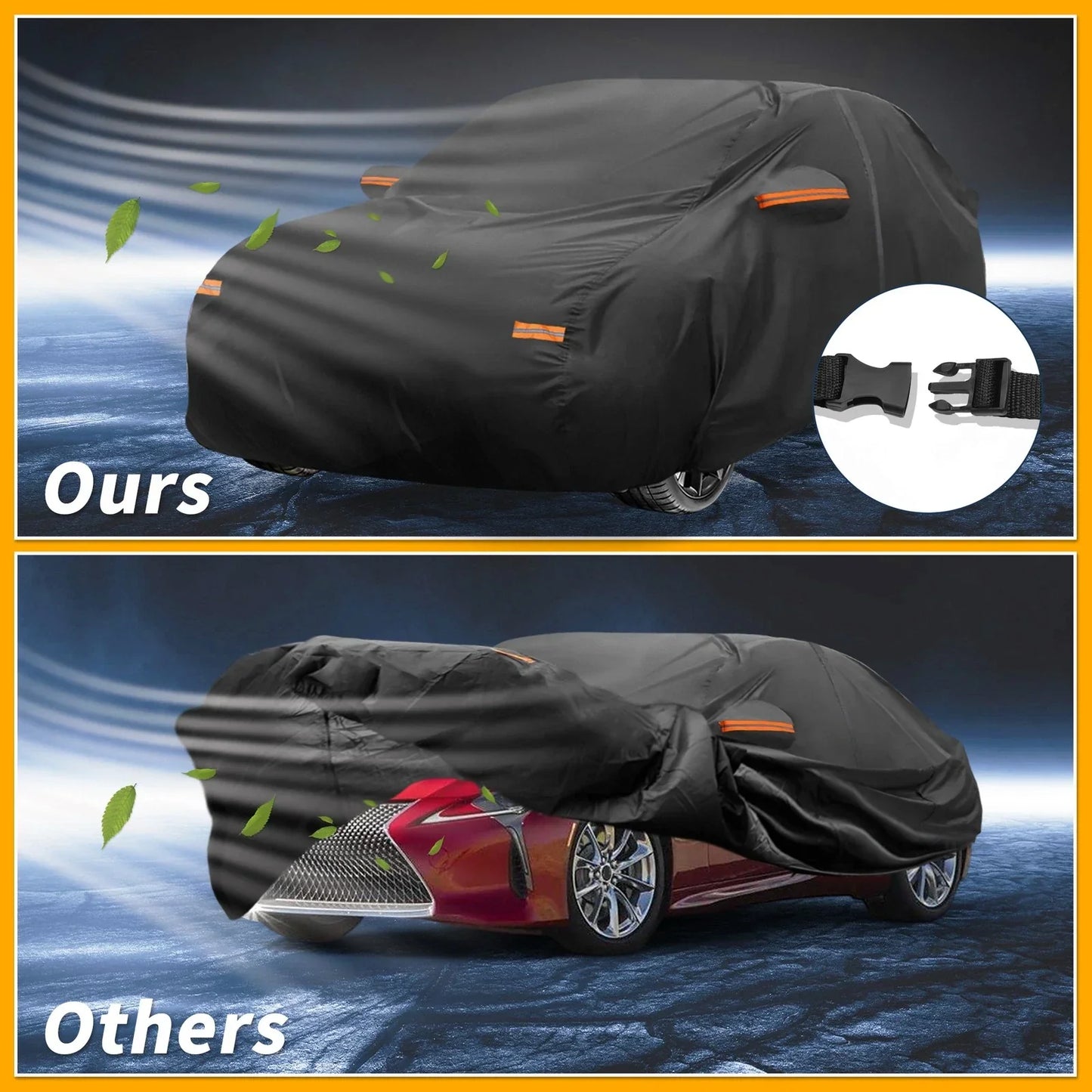 Waterproof All Weather Car Cover for Lexus LC Black 190T-PU (2018-2023)