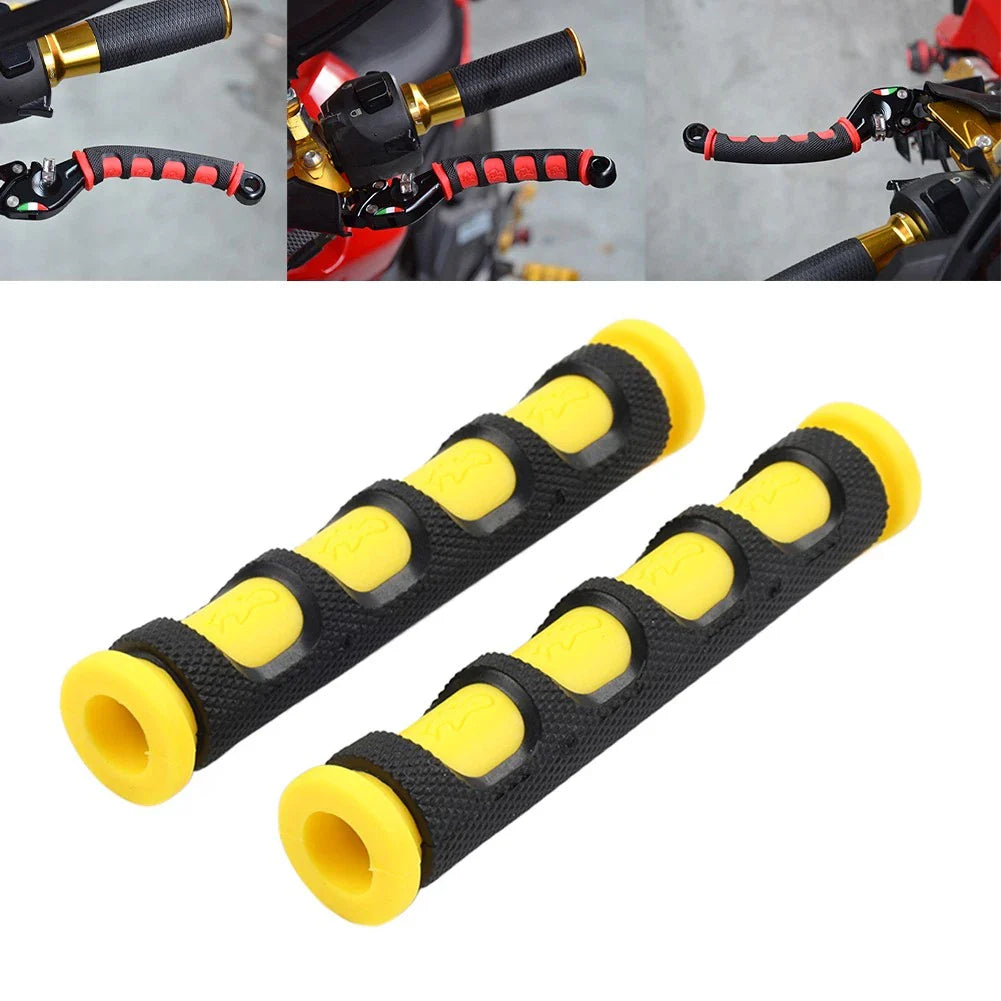 Yellow Rubber Handle Brake Grip Sleeves for Universal Motorcycle