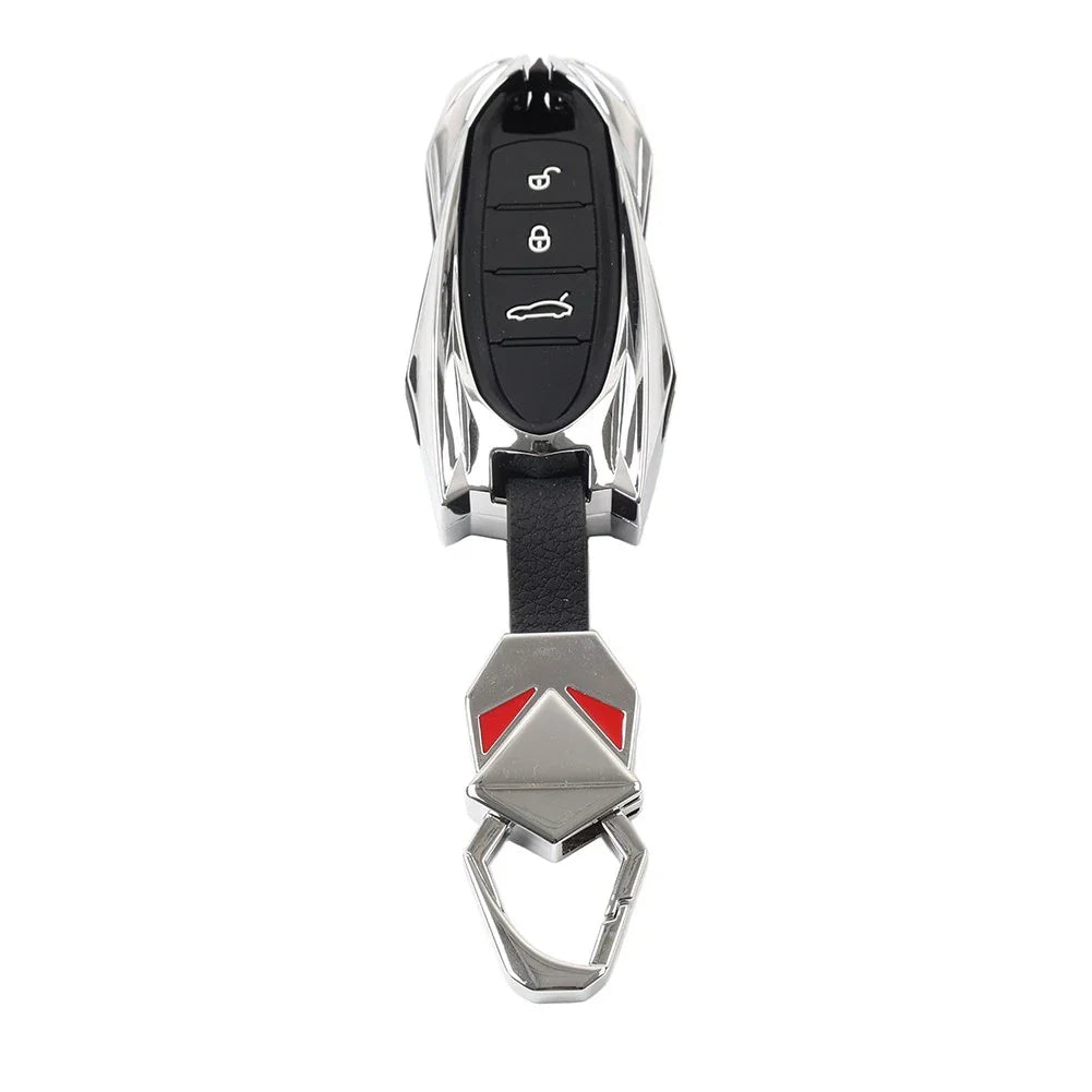 Remote Key Fob Case Cover for Porsche 718 911 Macan Cayenne Cayman Boxster
