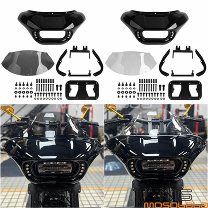 Headlight Fairing w/Dual LP4 Windshield for Softail Fat Bob FXFB FXFBS (18-25)