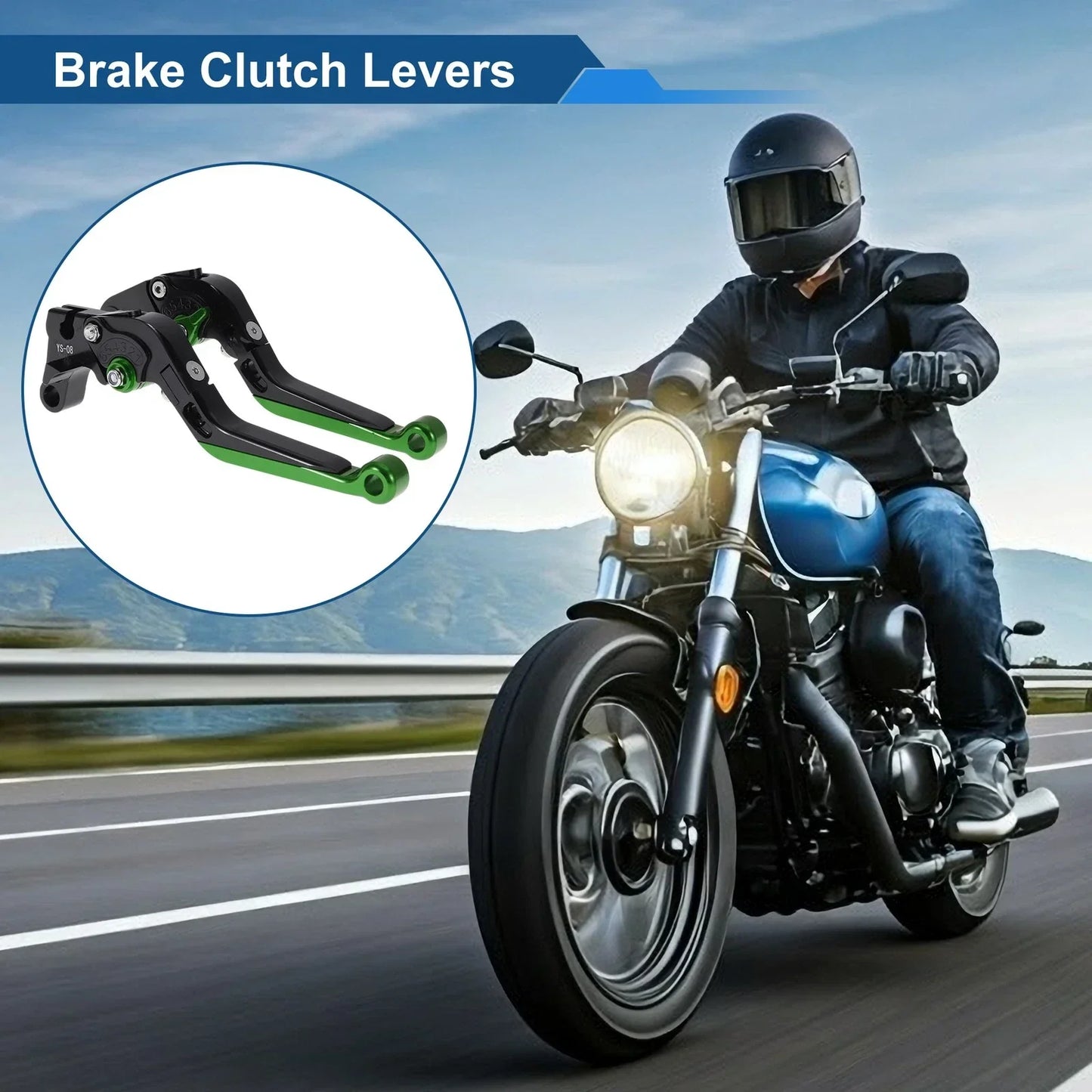 Adjustable Brake Clutch Levers for Honda CBR600RR 2007-2016 Black Green