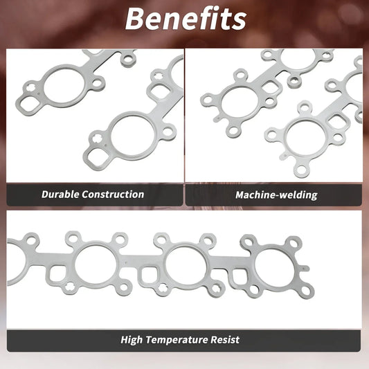 2 x Exhaust Manifold Header Gaskets for Toyota Land Cruiser (2008-2021)