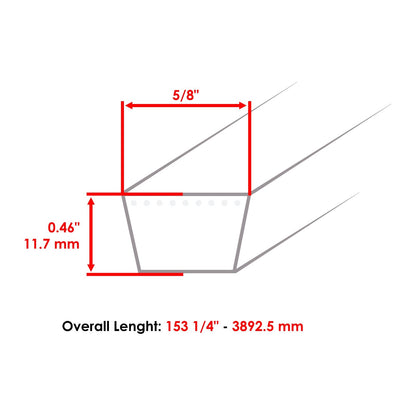 Deck Belt Replacement 60 Inch for Hustler Raptor SD (2012–2024)