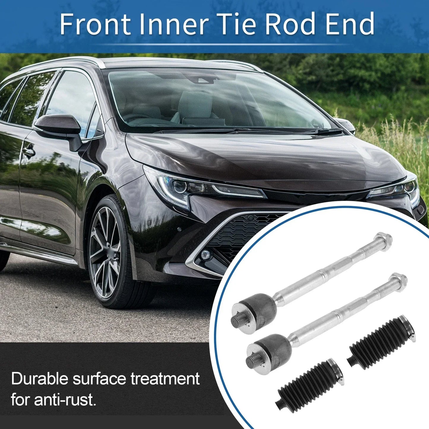 4 x Front Inner Tie Rod End Links for Toyota Highlander (2001-2023)