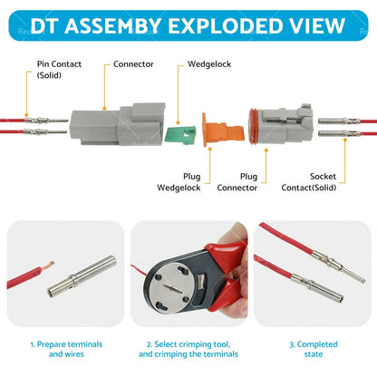 117PCS DT 2 Way Connector Plug Kit for Auto Marine (DT 2Pin)