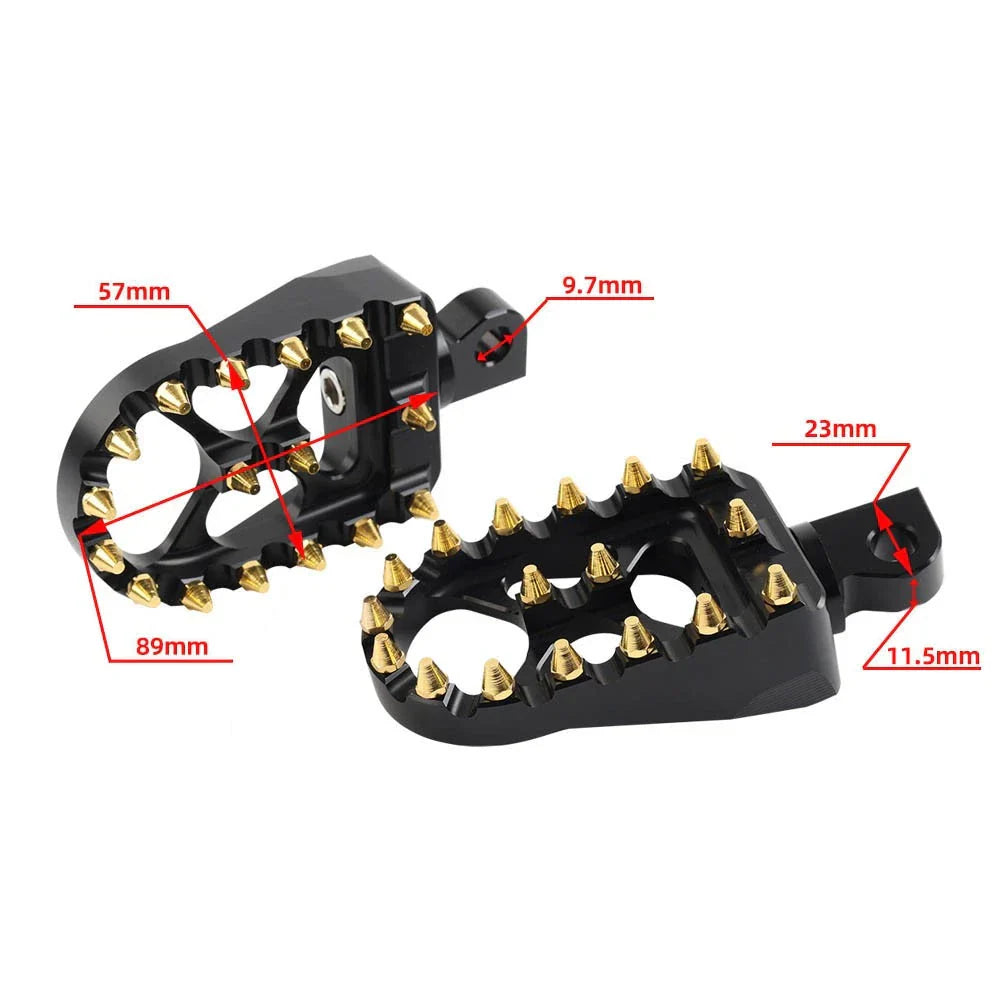 Wide Fat Foot Pegs for Harley Dyna Sportster Fatboy Chrome Gold