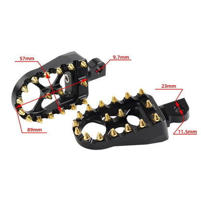 Wide Fat Foot Pegs for Harley Dyna Sportster Fatboy Chrome Gold