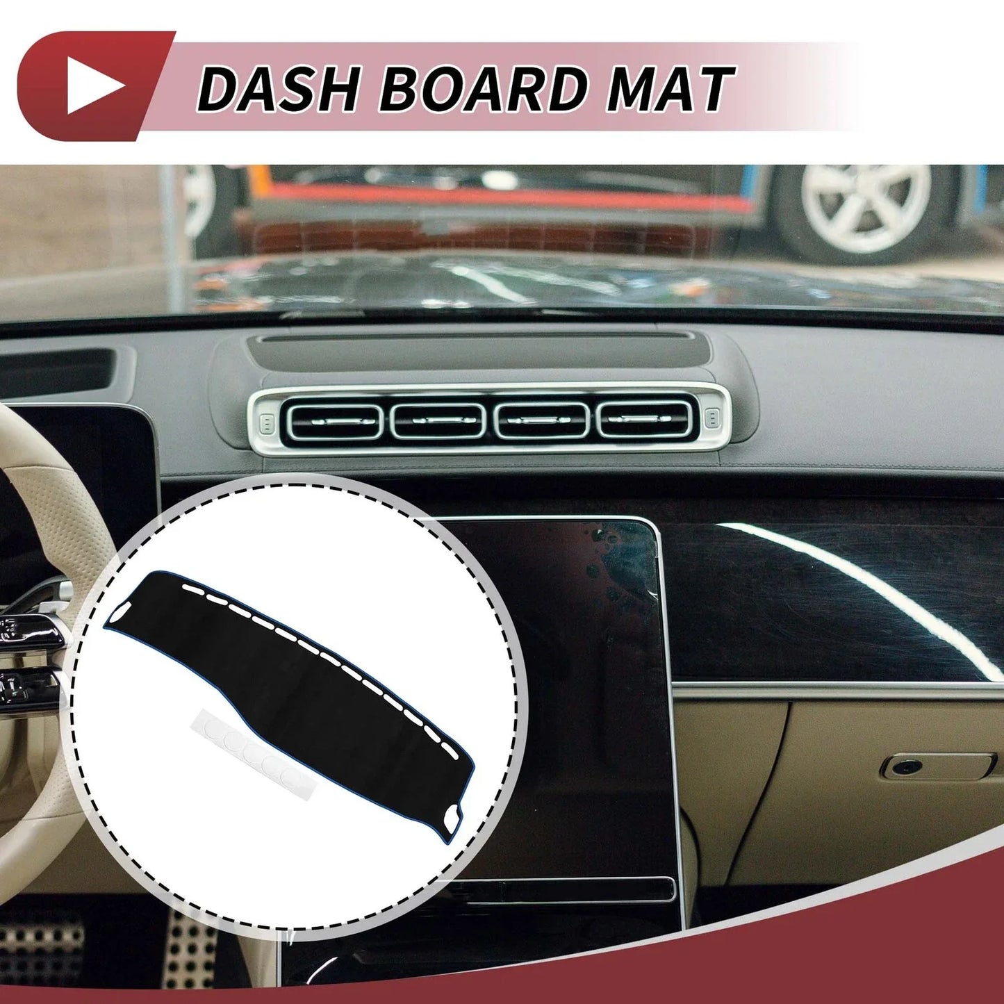 Dashboard Cover Mat for Mercedes S-Class W222 Sun Protector (2014-2023)