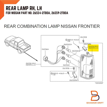 Rear Tail Light Lamp for Nissan Navara D22 (1998-2004)