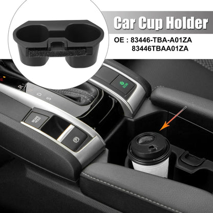 Front Central Console Cup Holder for Honda Civic 2016-2018 Black