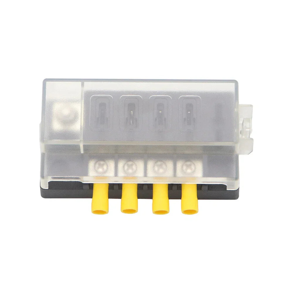 4-Way 100A Fuse Box Block w/ Terminal Connectors for Car Truck (12-32V)