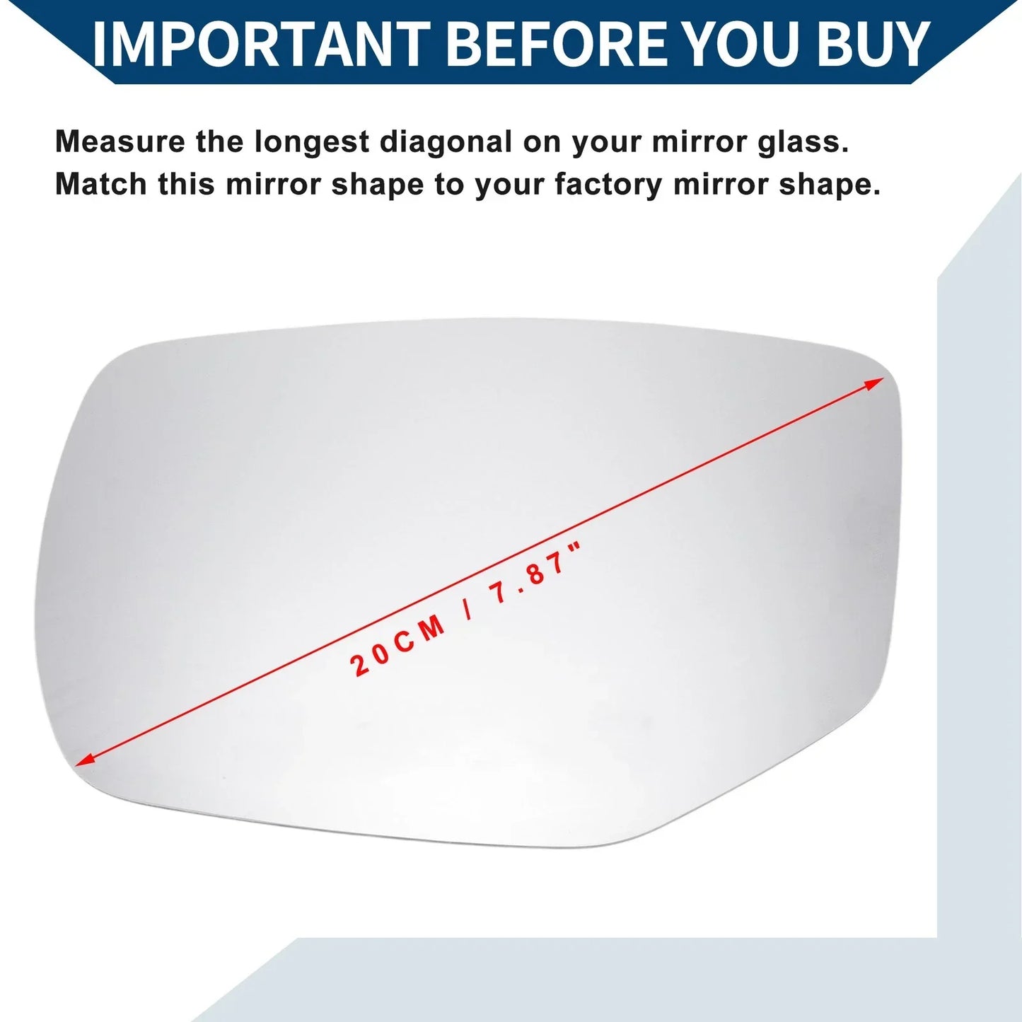 Heated Left Side Mirror Glass for Honda Accord (2013-2017)