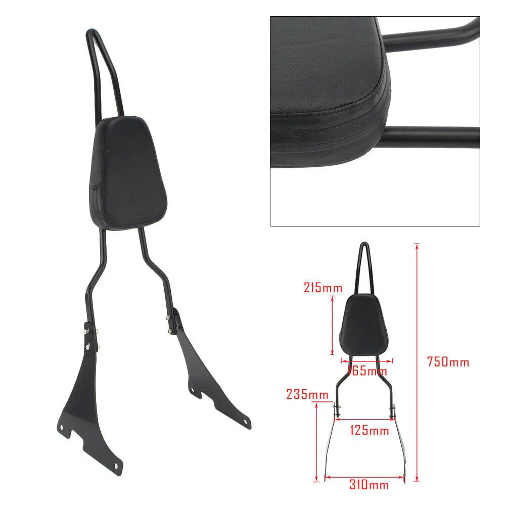 Passenger Backrest Sissy Bar for Harley Sportster XL883 1200 48 Iron (2004-2023)