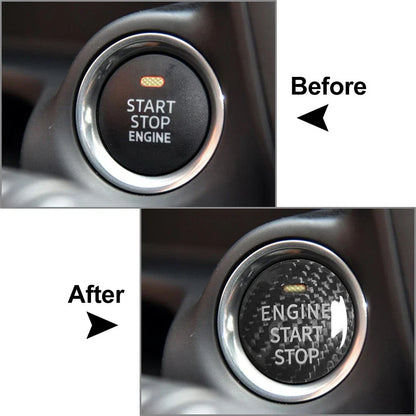 Carbon Fiber Red Start Stop Button Sticker for Mazda CX-3, CX-4, CX-5, CX-8, MX-5