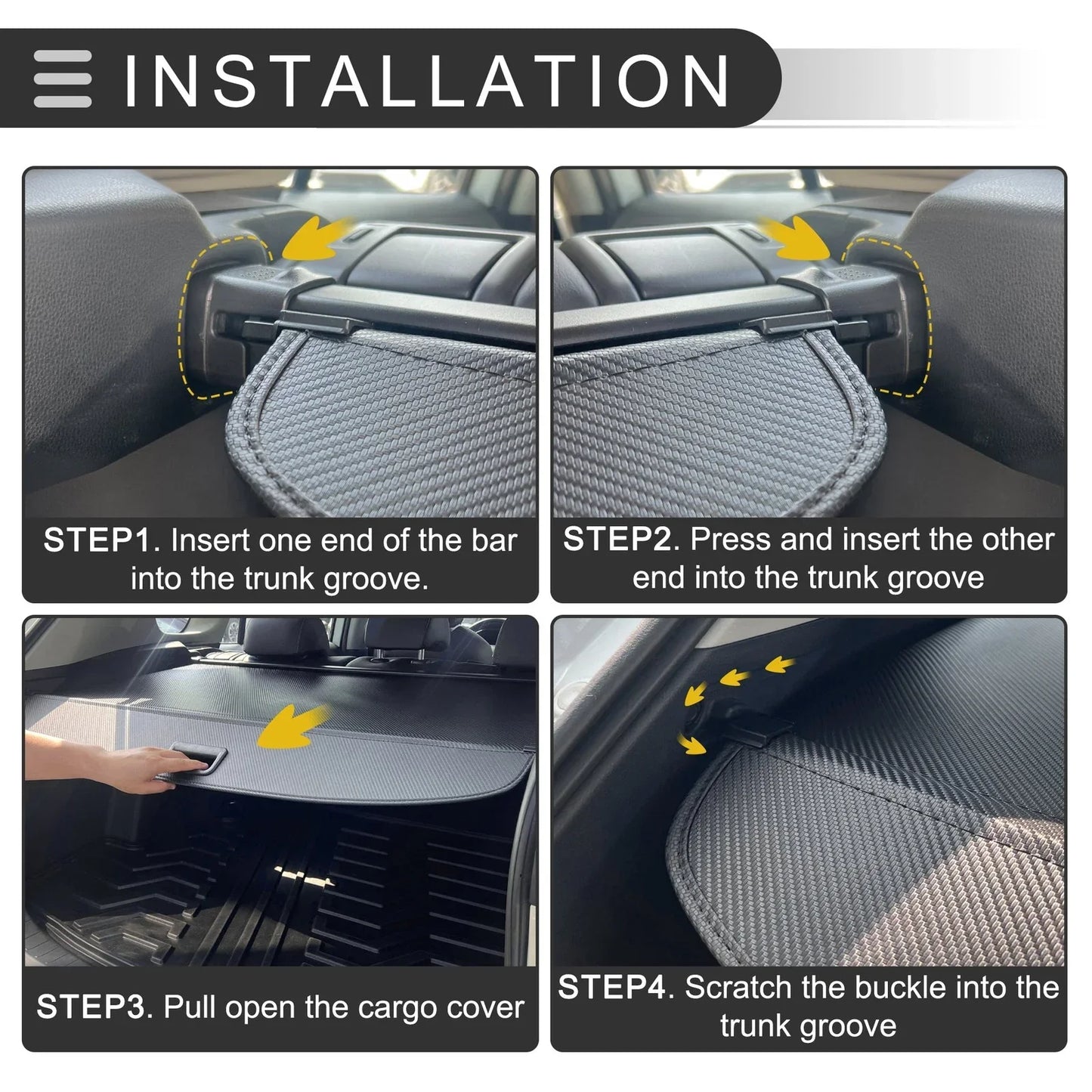 Retractable Cargo Cover for Honda CR-V 2002-2006 Rear Parcel Shelf Black