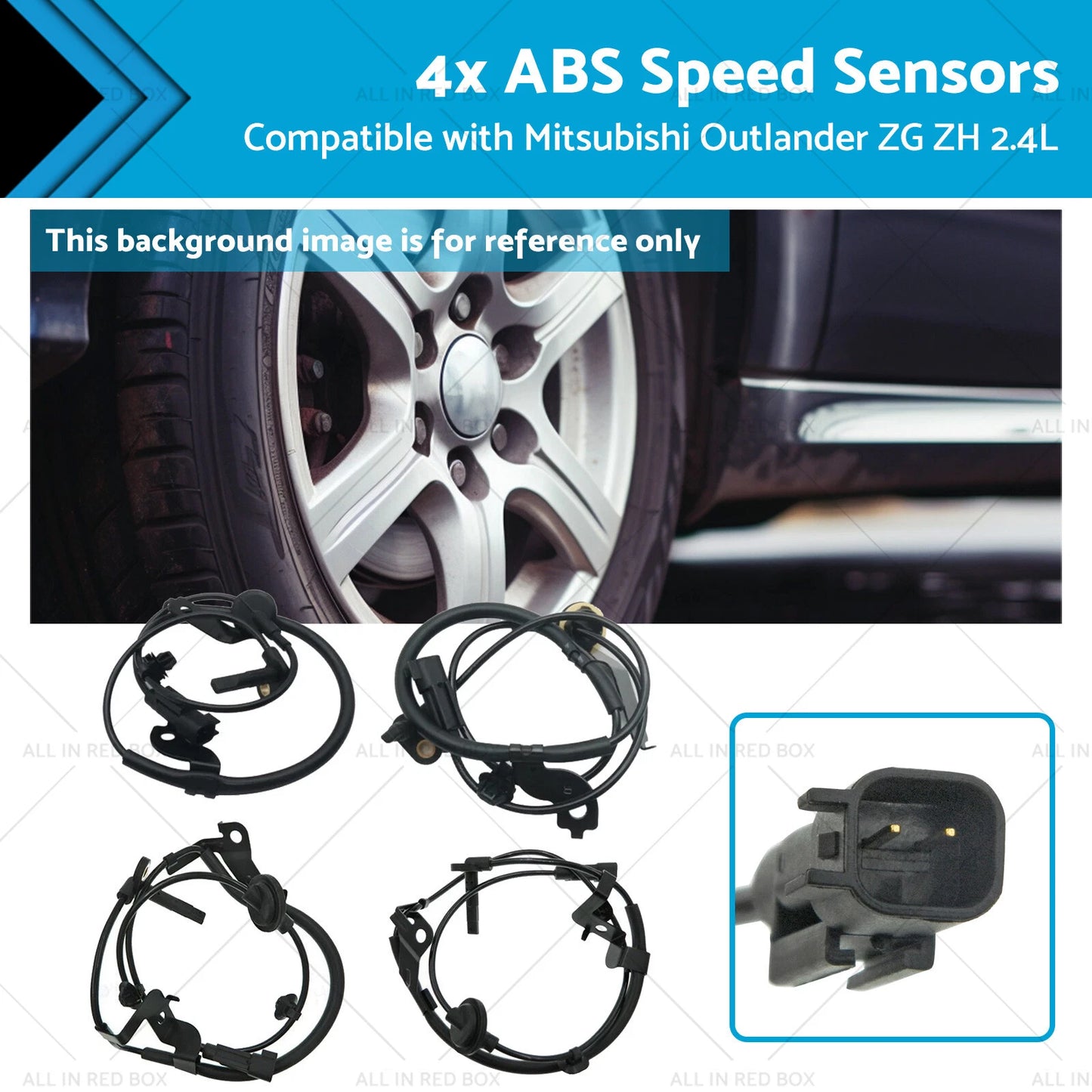 4 x ABS Speed Sensors for Mitsubishi Outlander ZG ZH 2.4L (2006-2012)