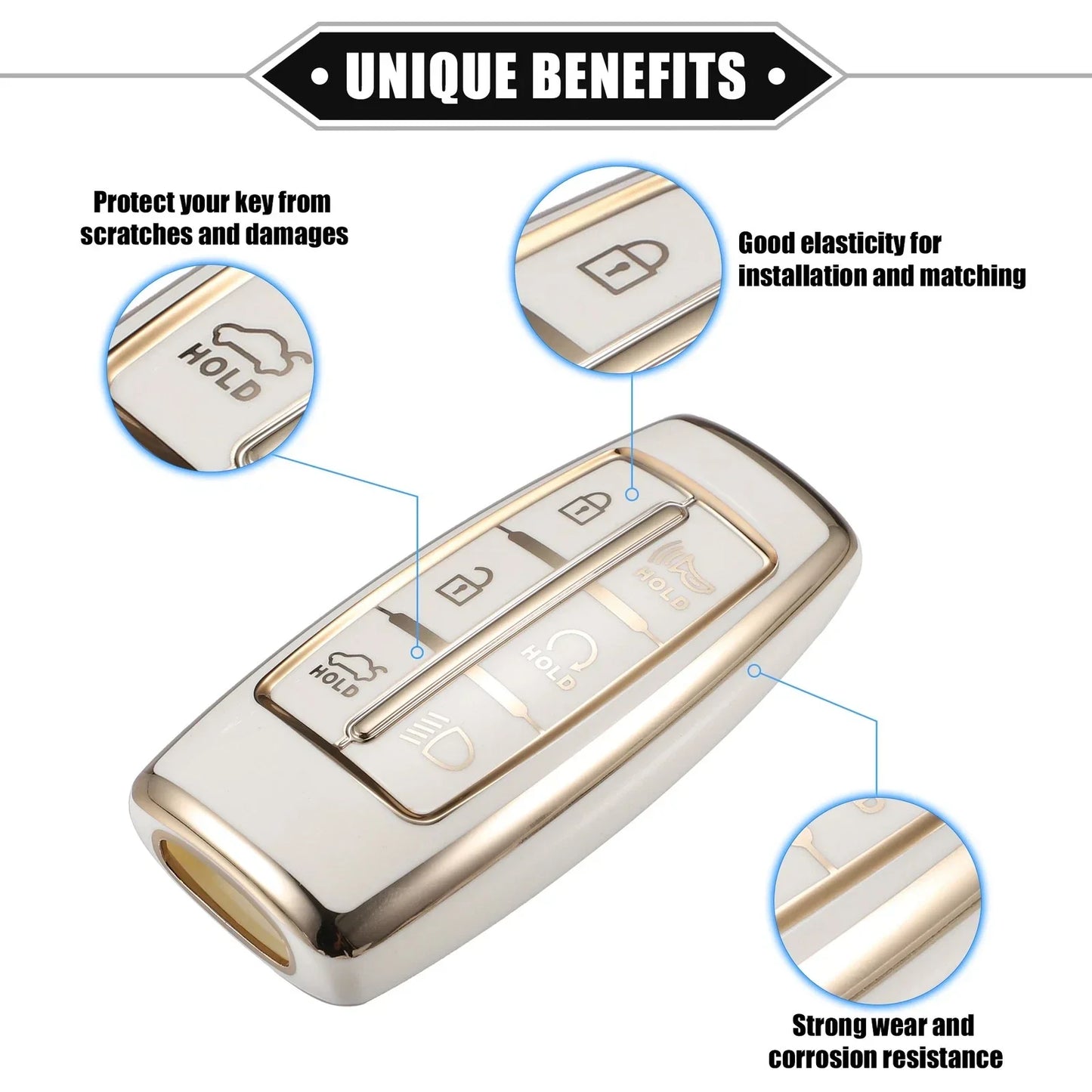 6 x Buttons Key Fob Cover TPU Remote Case for Hyundai ( Specified)