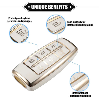 6 x Buttons Key Fob Cover TPU Remote Case for Hyundai ( Specified)