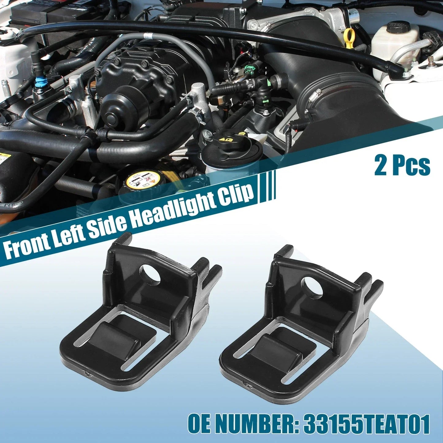 2 x Front Left Headlight Clips for Honda Civic (2016-2020)
