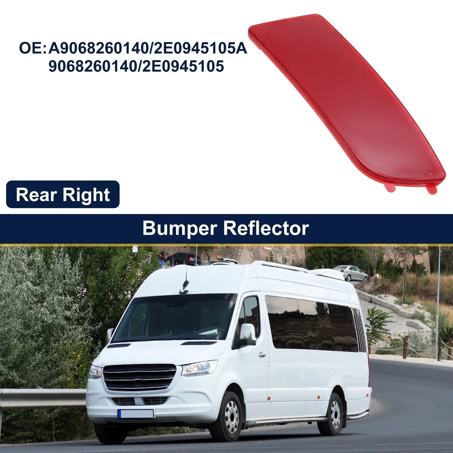 Rear Right Bumper Reflector for Mercedes-Benz Sprinter W906 (2006-2024) Red