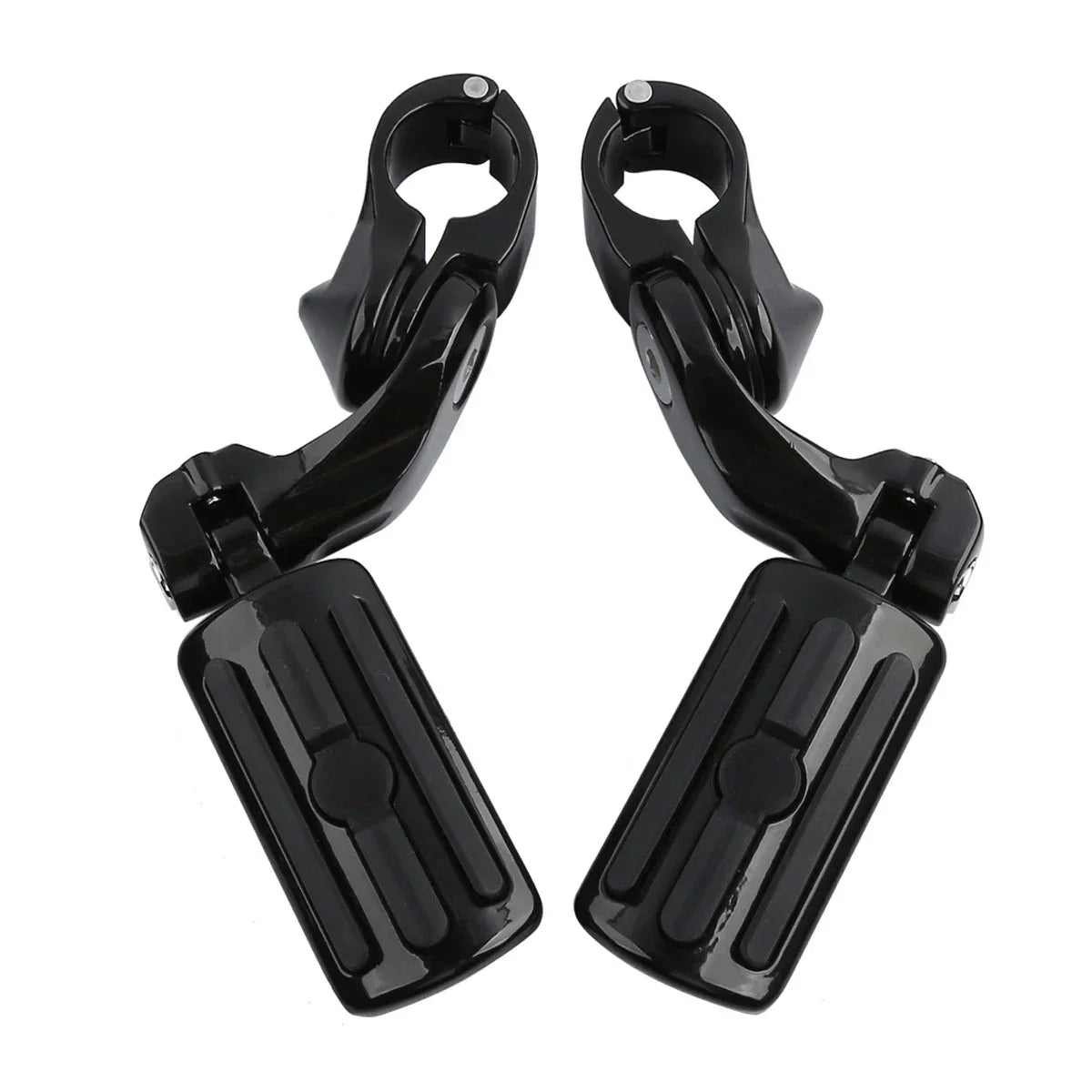 1-1/4" Black Short Angled Highway Engine Guard Foot Pegs for Harley