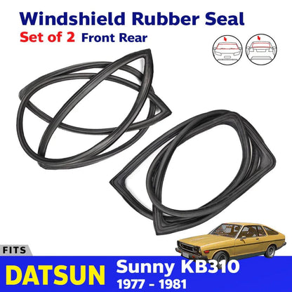 Windshield Rubber Weatherstrip F+R Fits Datsun Sunny KB310 2D Coupe 1977-81 D05