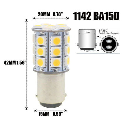 4pcs BA15D 5050 27 SMD Light Blue Cabin Lamp Bulbs for Marine Boat