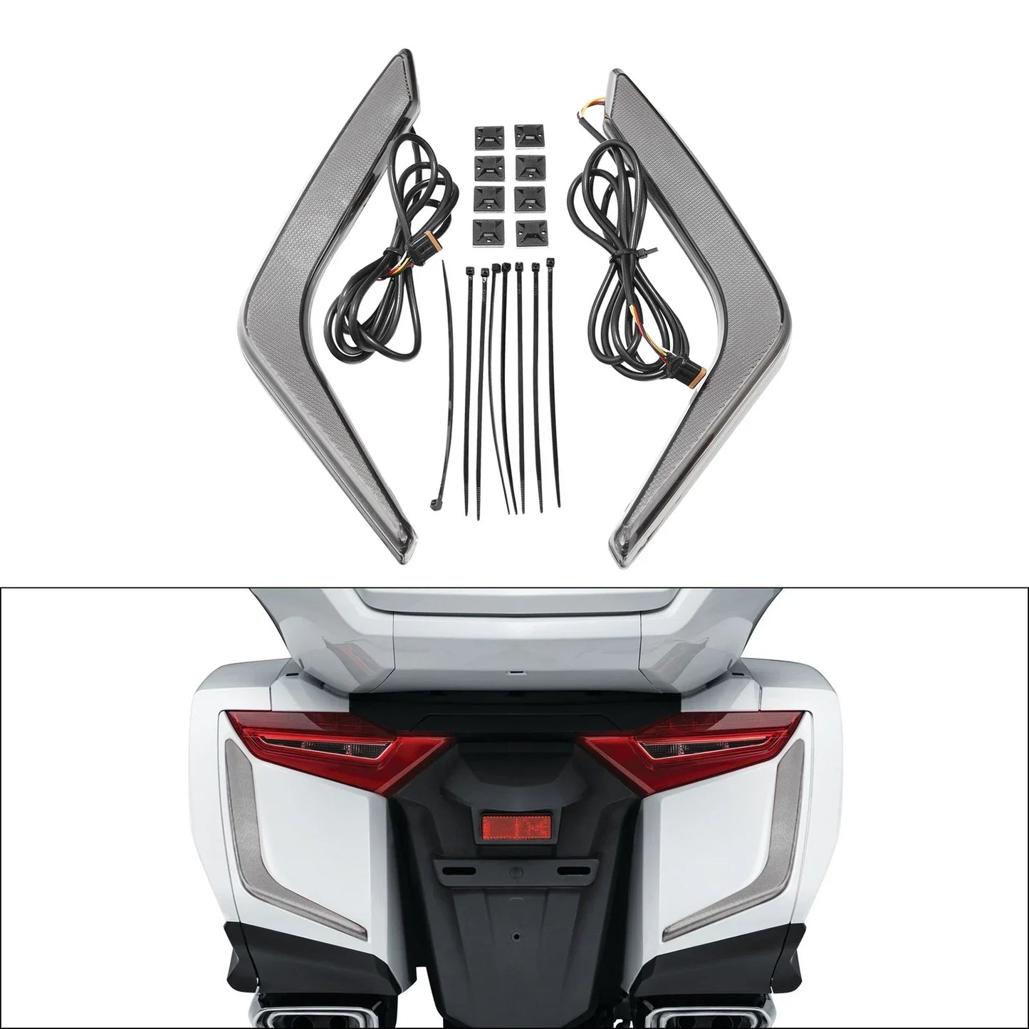 Rear Saddlebag Turn Brake Light Accents for Honda Goldwing GL1800 (2018-2025)