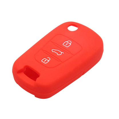 Red Silicone 3 x Button Car Remote Key Cover for Hyundai I30 (2010-2016)