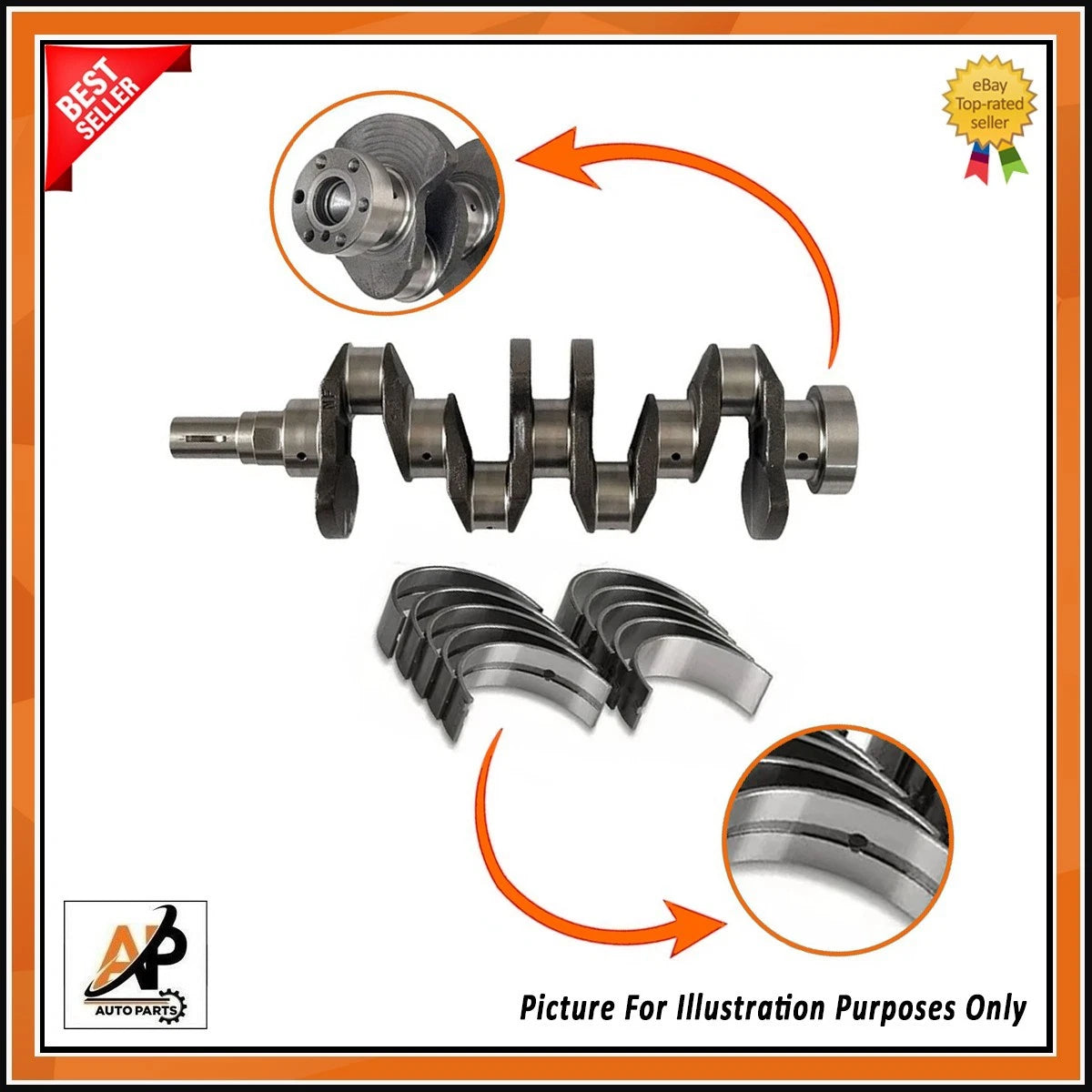 Crankshaft Main and Big End Bearing Set Replacement for Mitsubishi 4D56 (1991–1996)