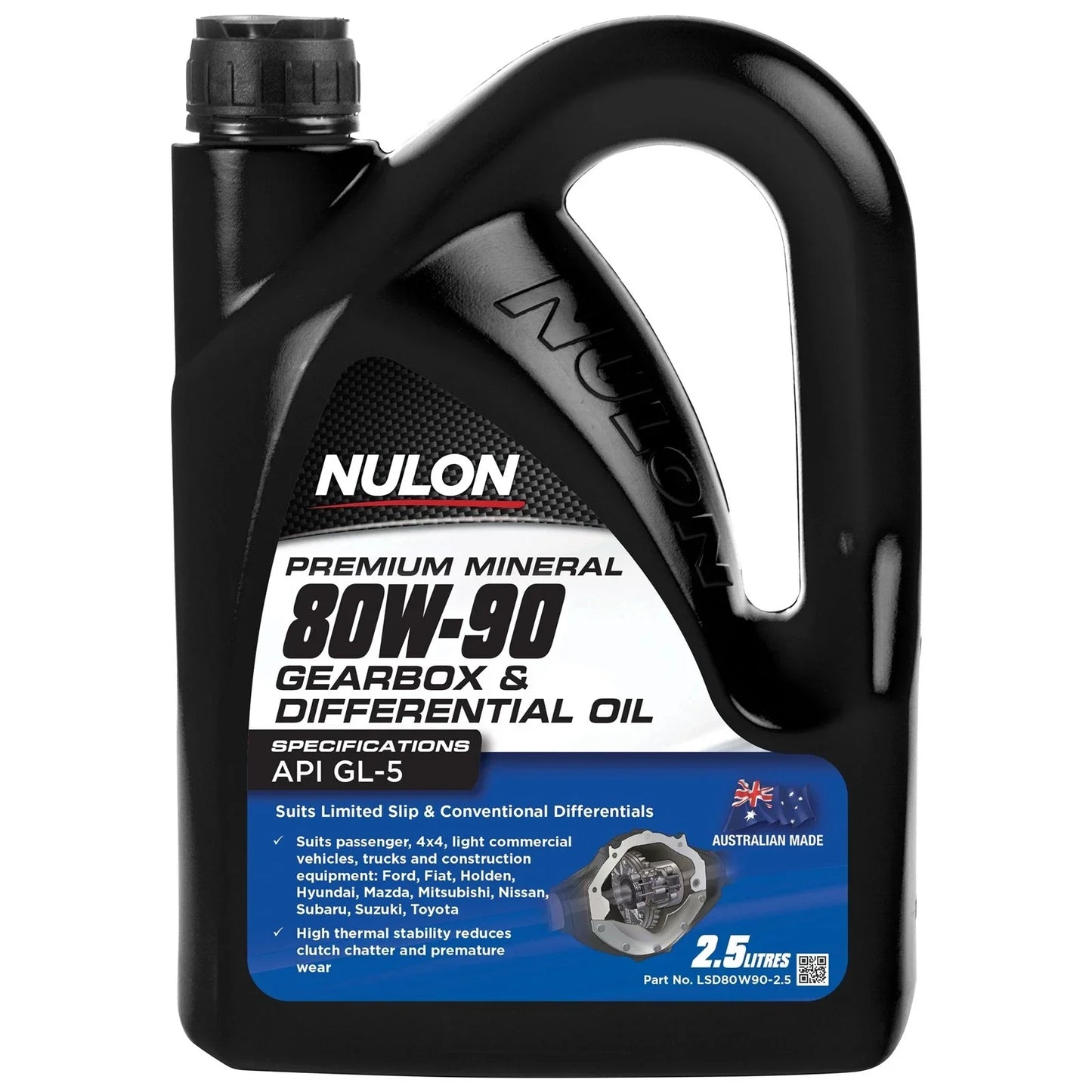 Nulon Premium Mineral 80W-90 Gearbox & Differential Oil 2.5