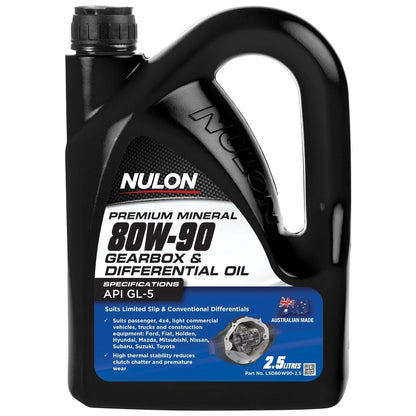 Nulon Premium Mineral 80W-90 Gearbox & Differential Oil 2.5