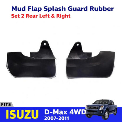 Mud Flaps Rubber Splash Guard Rear Fits Isuzu D-Max 4WD Holden Rodeo Ute 2007-11