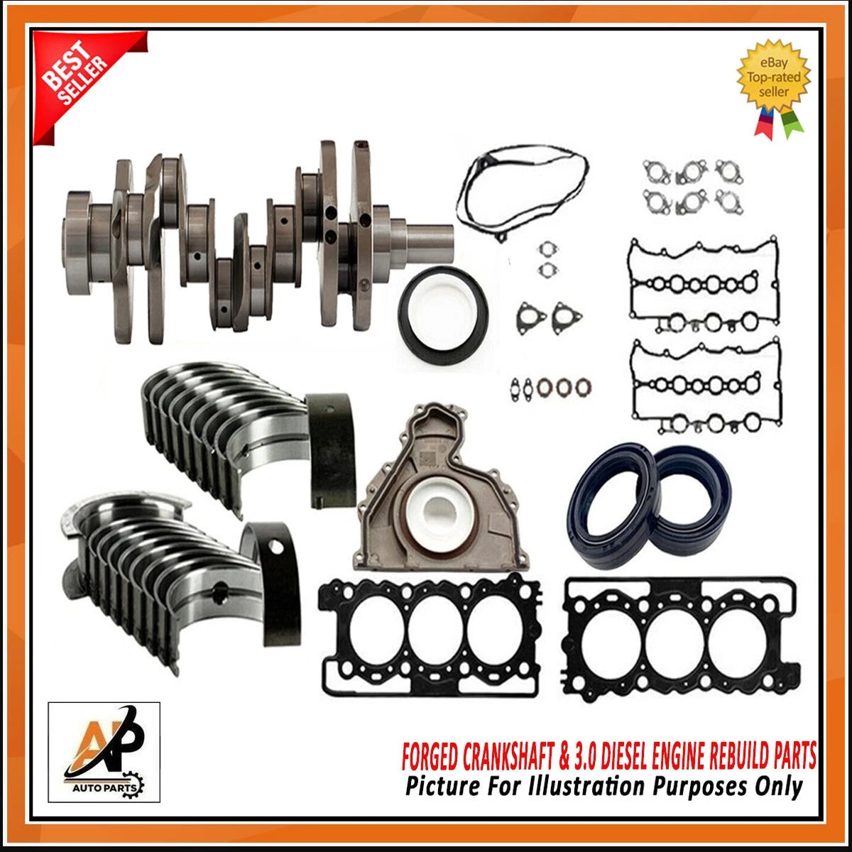 Engine Rebuild Parts Kit Forged Crankshaft for Land Rover Range Rover (2010–2020)