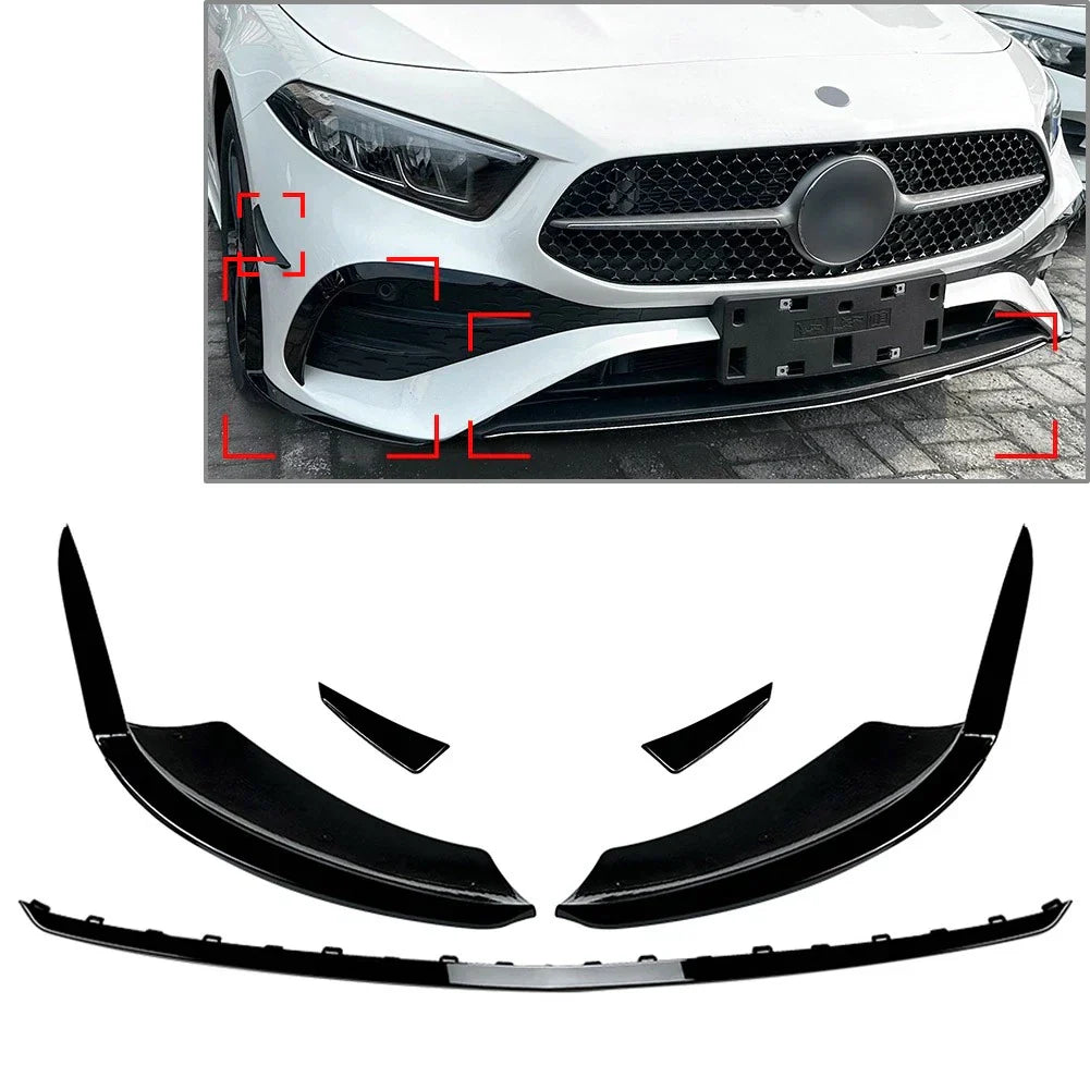 Front Bumper Lip Splitter Spoiler Body Kit for Benz A Class W177 (2023)